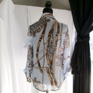 Fashion nova light blue button up size small